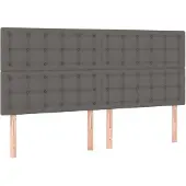 vidaXL Hoofdbord grijs 180x5x118/128 cm kunstleer