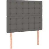 vidaXL Hoofdbord grijs 100x5x118/128 cm kunstleer