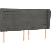 vidaXL Hoofdbord met randen 163x23x118/128 cm fluweel donkergrijs