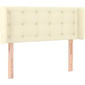 vidaXL Hoofdbord met randen 103x16x78/88 cm kunstleer crèmekleurig