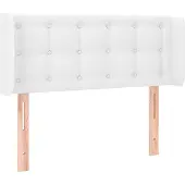 vidaXL Hoofdbord met randen 103x16x78/88 cm kunstleer wit