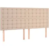 vidaXL Hoofdbord cappuccino 200x5x118/128 cm Kunstleer