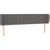 vidaXL Hoofdbord met randen 203x23x78/88 cm kunstleer grijs