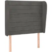 vidaXL Hoofdbord met randen 103x23x118/128 cm fluweel donkergrijs