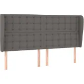 vidaXL Hoofdbord met randen 183x23x118/128 cm kunstleer grijs