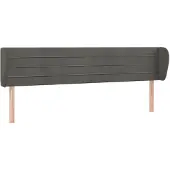 vidaXL Hoofdbord met randen 163x23x78/88 cm fluweel donkergrijs