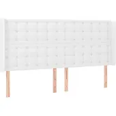 vidaXL Hoofdbord met randen 183x16x118/128 cm kunstleer wit