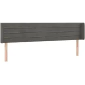 vidaXL Hoofdbord met randen 203x16x78/88 cm fluweel donkergrijs
