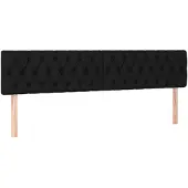 vidaXL Hoofdborden 180x7x78/88 cm stof zwart