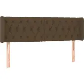 vidaXL Hoofdbord met randen 147x16x78/88 cm stof donkerbruin