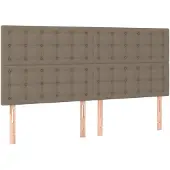 vidaXL Hoofdbord taupe 160x5x118/128 cm Stof