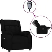 vidaXL Fauteuil verstelbaar elektrisch stof zwart