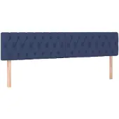 vidaXL Hoofdborden 200x7x78/88 cm stof blauw