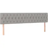 vidaXL Hoofdborden 180x7x78/88 cm stof lichtgrijs