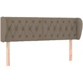vidaXL Hoofdbord met randen 147x23x78/88 cm stof taupe