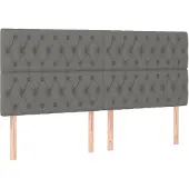 vidaXL Hoofdbord donkergrijs 180x7x118/128 cm Stof