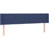 vidaXL Hoofdbord met randen 183x16x78/88 cm stof blauw