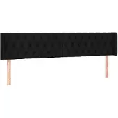 vidaXL Hoofdbord met randen 183x16x78/88 cm stof zwart