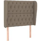 vidaXL Hoofdbord met randen 103x23x118/128 cm stof taupe