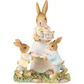 Clayre & Eef Beeld Konijn 15 cm Geel Bruin Polyresin Woonaccessoires Geel Woonaccessoires