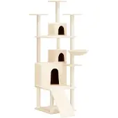 vidaXL Kattenmeubel met sisal krabpalen 175 cm crèmekleurig