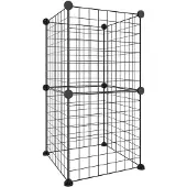 vidaXL Huisdierenkooi met 8 panelen 35x35x70 cm staal zwart