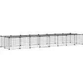 vidaXL Huisdierenkooi met deur 36 panelen 280x70x35 cm staal zwart