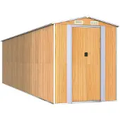 vidaXL Tuinschuur 192x689x223 cm gegalvaniseerd staal lichtbruin