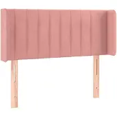 vidaXL Hoofdbord met randen 93x16x78/88 cm fluweel roze