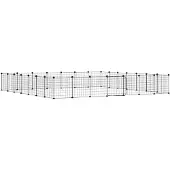 vidaXL Huisdierenkooi met deur 28 panelen 245x245x35 cm staal zwart