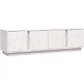 vidaXL Tv-meubel 140x40x40 cm massief grenenhout wit