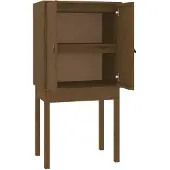 vidaXL Hoge kast 60x40x120 cm massief grenenhout honingbruin