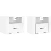 vidaXL Nachtkastjes 2 st wandgemonteerd 50x36x40 cm hoogglans wit