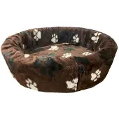 Petcomfort Bontmand Hondenmand/Kattenmand - Pootprint Bruin - 46x40x13 cm