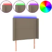 vidaXL Hoofdbord LED 103x16x118/128 cm stof taupe
