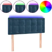 vidaXL Hoofdbord LED 90x5x78/88 cm fluweel donkerblauw