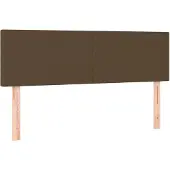 vidaXL Hoofdborden 144x5x78/88 cm stof donkerbruin