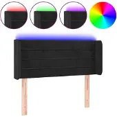 vidaXL Hoofdbord LED 83x16x78/88 cm fluweel zwart
