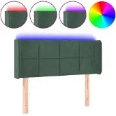 vidaXL Hoofdbord LED 83x16x78/88 cm fluweel donkergroen