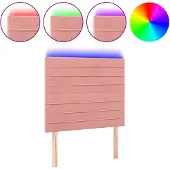 vidaXL Hoofdbord LED 80x5x118/128 cm fluweel roze
