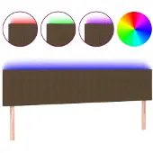 vidaXL Hoofdbord LED 180x5x78/88 cm stof donkerbruin