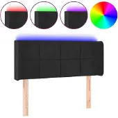 vidaXL Hoofdbord LED 103x16x78/88 cm fluweel zwart