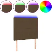 vidaXL Hoofdbord LED 90x5x118/128 cm stof donkerbruin
