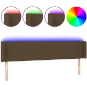 vidaXL Hoofdbord LED 183x16x78/88 cm stof donkerbruin