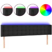 vidaXL Hoofdbord LED 183x16x78/88 cm kunstleer zwart
