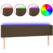 vidaXL Hoofdbord LED 163x16x78/88 cm stof donkerbruin