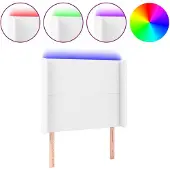 vidaXL Hoofdbord LED 103x16x118/128 cm kunstleer wit