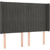 vidaXL Hoofdbord met randen 147x16x118/128 cm fluweel donkergrijs