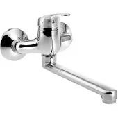 Aqualine 35 wastafelkraan met rechte uitloop 22cm hartafstand 10cm chroom