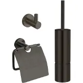 Best design Moya toilet accessoires set Gunmetal verouderd ijzer